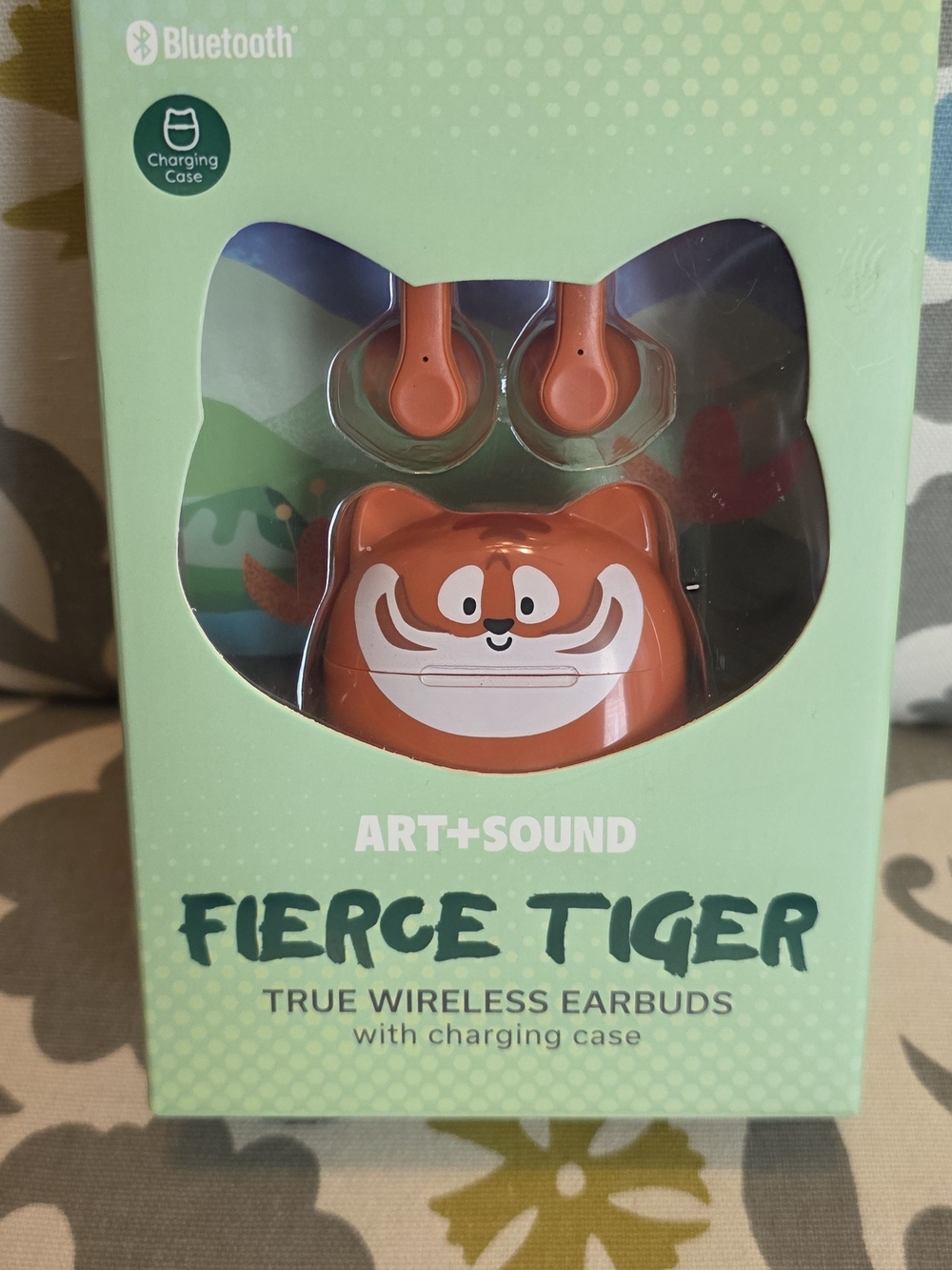 ART+SOUND Fierce Tiger True Wireless Bluetooth 5.0 Earbuds w/ Case Brown/White